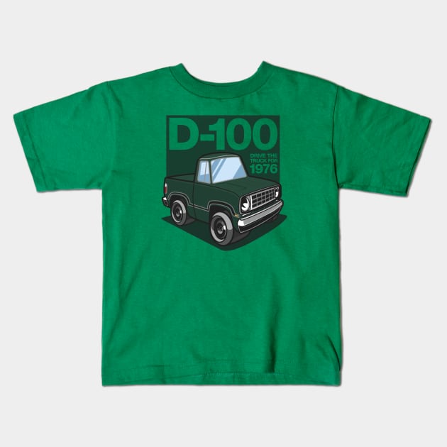 D100 - 1976 (Dark Green Iridescent) Kids T-Shirt by jepegdesign